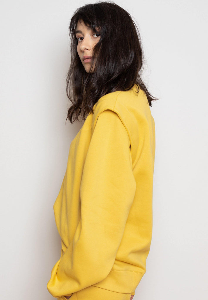 Sweatshirt with Enhanced Shoulders in Yellow - NARRO