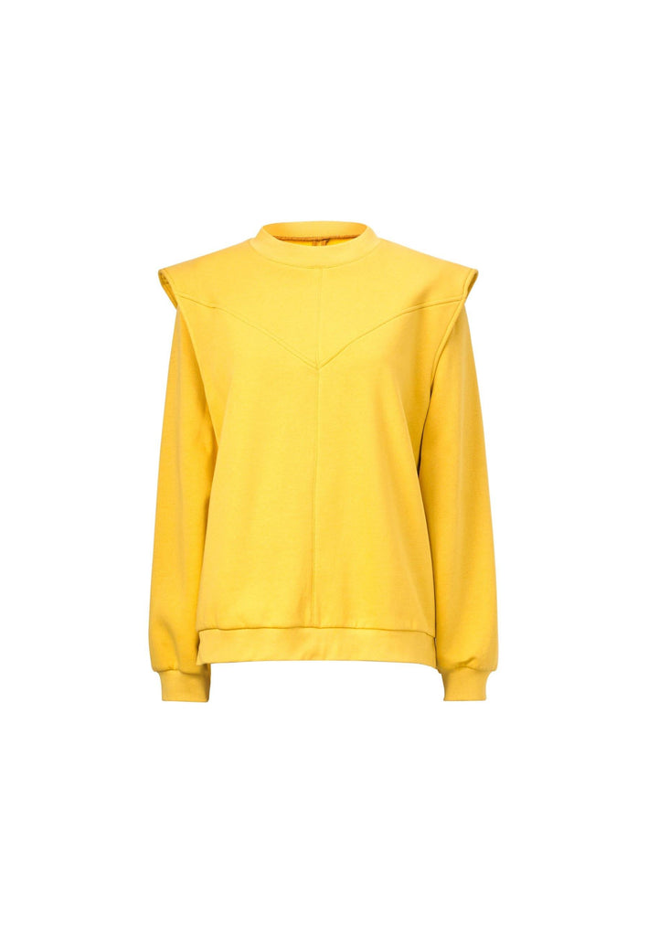 Sweatshirt with Enhanced Shoulders in Yellow - NARRO