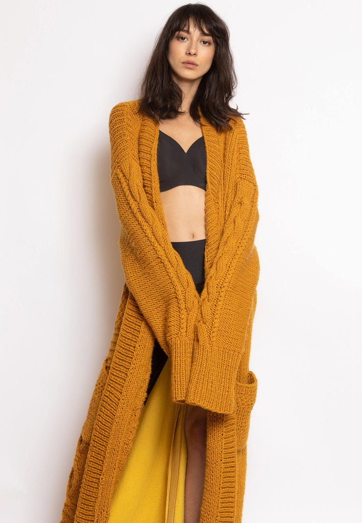 Knit Cardigan with Cotton Back - NARRO