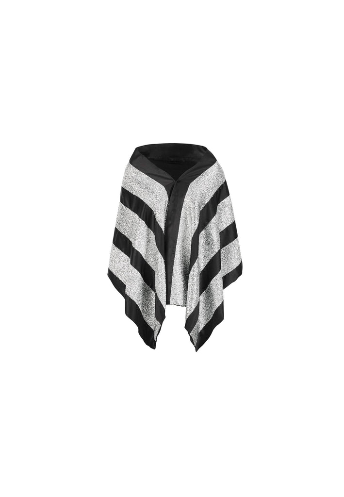 Striped Two Tone Wrap Asymmetric Scarf - NARRO