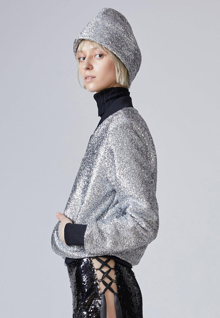 Sparkly Lurex Silver Hat - NARRO