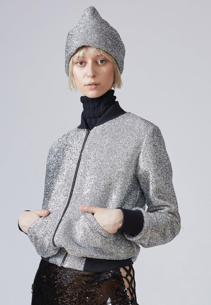 Sparkly Lurex Silver Hat - NARRO