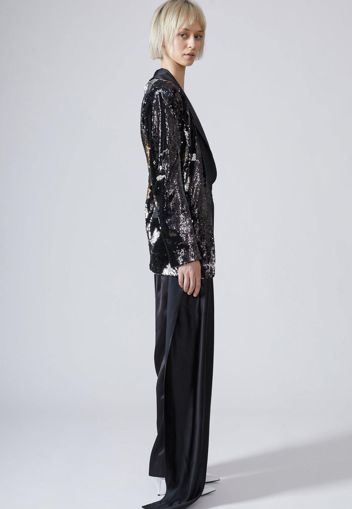 Deconstructed Sequin Blazer in Black - NARRO