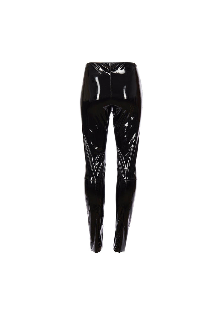 High Waist Black Vinyl Leggings - NARRO