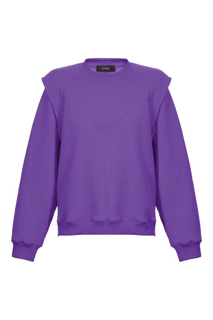 Layered Shoulder Sweatshirt in Fucsia